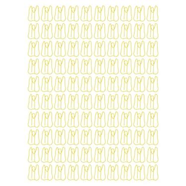 Imagem de Pilipane 100 peças de clipes de papel fofos em forma de animal clipes de metal para documentos de escritório para organizar arquivos materiais escolares de escritório em casa (amarelo)