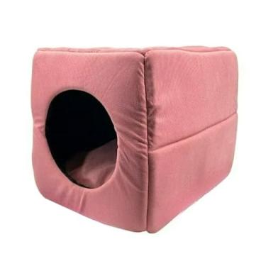 Imagem de Cama Toca 3 em 1 Suede Porte Pequeno para Gato Pet(Rosa)