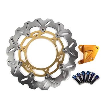 Imagem de Arashi Rotor de disco de freio dianteiro com parafusos de montagem para Kawasaki Ninja 250R 250 R EX250J 2008-2012 acessórios de substituição de motocicleta dourado