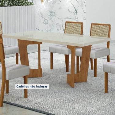 Imagem de Mesa de Jantar 6 Lugares Retangular 160cm Tampo Vidro/MDF de 4cm Liz -