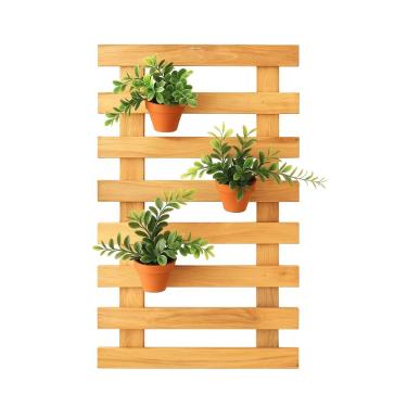 Imagem de 1un Floreira Treliça Madeira 60x40 Jardim Vertical Horta Plantas