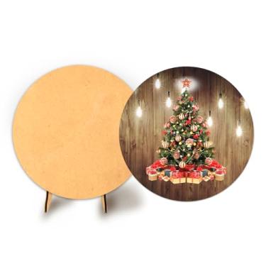 Imagem de Painel Redondo C Elastico 50cm Natal + Suporte MDF (NAT015)