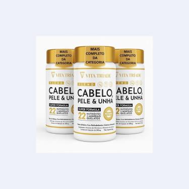 Imagem de Kit 3 Vitamina Cabelo, Pele e Unha 22 Nutrientes 60 Cápsulas-Feminino