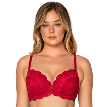 Imagem de Smart & Sexy Sutiã push-up feminino de renda, Não vermelho, 36A