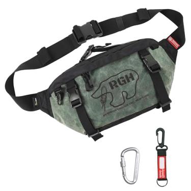 Imagem de Bolsa masculina robusta Enough grande para homens tática, Verde militar, Large, Pacote de pochete masculino