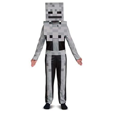 Imagem de Minecraft Skeleton Costume for Kids, Video Game Inspired Character Outfit, Classic Child Size Medium (7-8) Gray