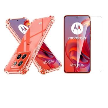 Imagem de Kit Capa Anti Impacto + Película Vidro 3D 9D Protetora P/Motorola Modelos Todos (Moto Edge 50 Neo)