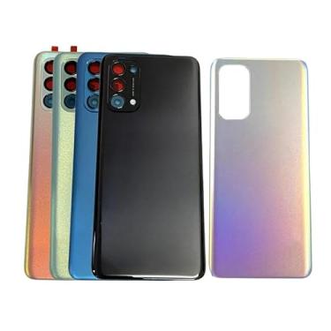 Imagem de SHOWGOOD para Oppo Find X3 lite CPH2145 Capa de bateria traseira painel porta traseira capa com adesivo (azul com lente)