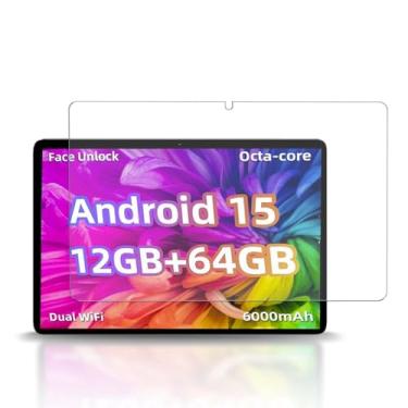 Imagem de YAJOJO Protetor de tela para tablet TUOHAITIME K10 Android 15 de 10 polegadas, vidro temperado de dureza 9H para tablet TUOHAITIME K10 antiarranhões, sem bolhas, clareza HD