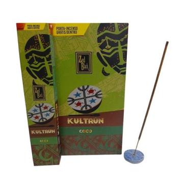 Imagem de Incenso Coco Premium - Kultrún - 15g com Mini Incensário - no-brand