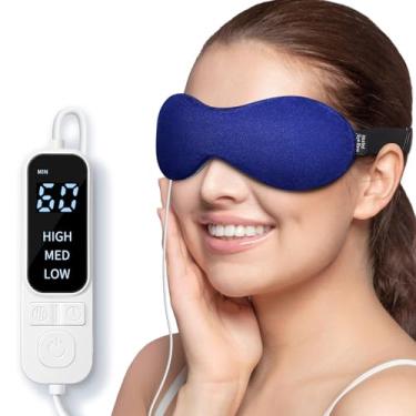Imagem de YFONG Máscara térmica para olhos secos, sinusite, enxaqueca, sty, máscara de cuidados com os olhos com cabo USB com calor - 3 controles de temperatura e 4 horários, máscara para dormir