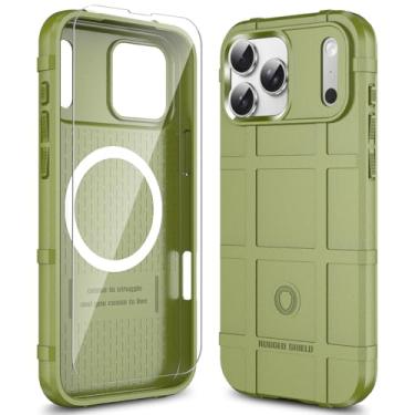 Imagem de LABILUS Capa protetora tática resistente ao desgaste magnética resistente a quedas de 2,4 m Rugged Shield para MagSafe compatível com iPhone 17 Pro Max (6,9 polegadas) - Verde exército