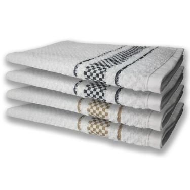 Imagem de 4 Panos De Prato Atoalhado Felpudo Premium Preto+Marrom