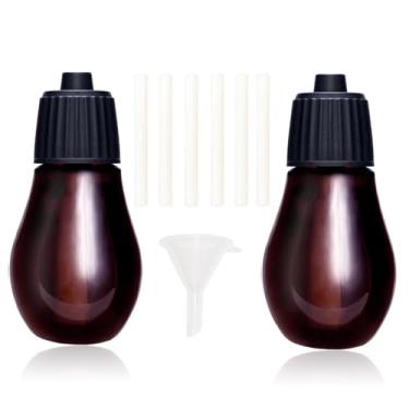 Imagem de Howduoyu Garrafas vazias para óleos essenciais 20 ml garrafas de vidro pequenas - 2 peças de mini garrafas de vidro vazias e 6 peças de filtros de algodão e 1 mini funil