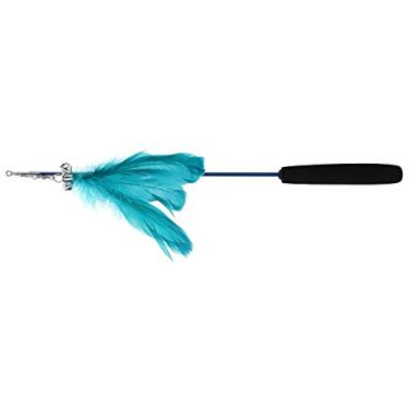 Imagem de Acouto : Brinquedo de Varinha Com Penas Varinha de Brinquedos Interativos Retráteis Com Gatos Internos Brincando, Suprimentos para Animais de Estimação/gatos// (Azul Verde)