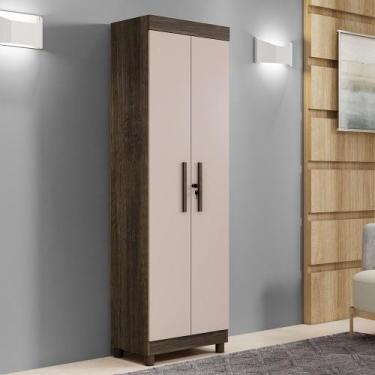 Imagem de Armário Multiuso 2 Portas com Pés New Roma Benetil, Imbuia Off Arenas
