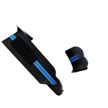 Imagem de Munhequeira Pulso de Suporte Profissional e Academia - Protetor de Punho para Treino Intenso(Preto C/Azul)