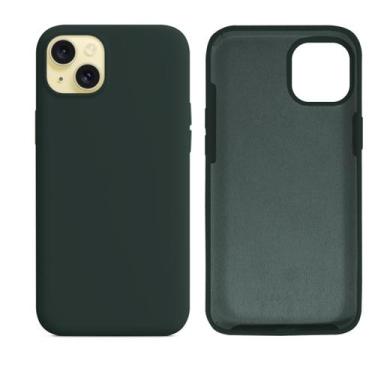 Imagem de Capinha Compatível com iPhone 15 Plus Silicone com interior Aveludado 