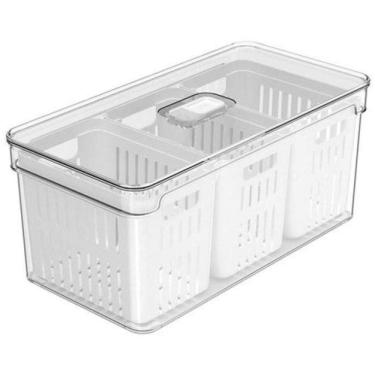 Imagem de Kit 3 Organizadores De Geladeira Clear Fresh