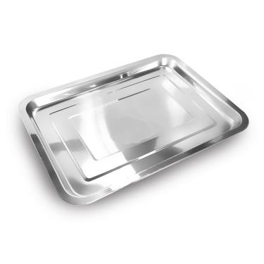 Imagem de Bandeja de Inox Retangular Rasa 40x30cm
