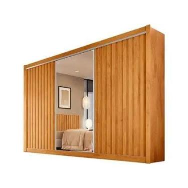 Imagem de Guarda roupa Casal com Espelho 3 Portas de Correr 6 Gavetas Móveis Eur