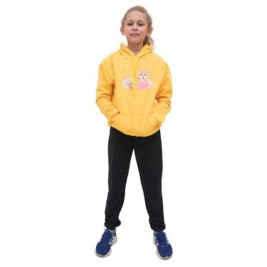 Imagem de Kit de Abrigo Com Capuz Bolso e Calça Moletom Infantil Casaco de Frio Estampado Confortavel