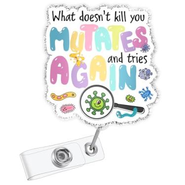 Imagem de Carretel de crachá de vírus, biólogo científico retrátil com clipe para laboratório, microbiólogos, enfermeiros, estudantes de enfermagem, enfermeiras, trabalhadores médicos, equipes de trauma