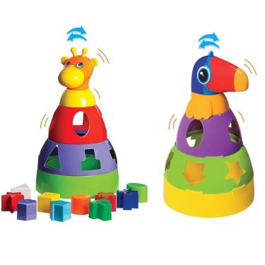 Imagem de Kit De Brinquedos Educativos Girafa + Tucano