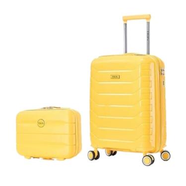 Imagem de Mala Bordo Leve 20 Polegadas Roda Giratório 360° Antifurto Amarelo