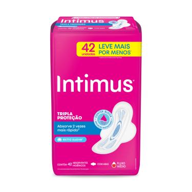 Imagem de Absorvente Higiênico Tripla Proteção Extra Suave com Abas 42 Unidades Intimus Controle de Odor