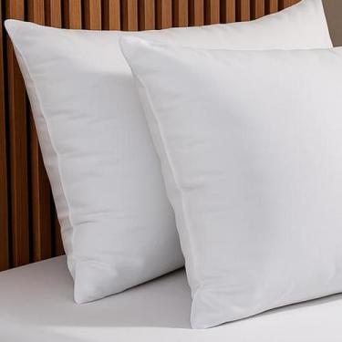Imagem de Kit Travesseiro Pluma de Ganso Antialérgico Macio Antiacaro Super Chei