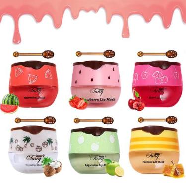 Imagem de Bálsamo labial Charm Kiss Bee Honey Pot 6 unidades de mel, morango, me