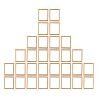 Imagem de Mini porta-retratos de plástico, pacote com 30 molduras de madeira em miniatura, perfeitas para decorações de parede, projetos criativos, casa de bonecas, 7 x 6 x 0,60 cm, e decoração de casa