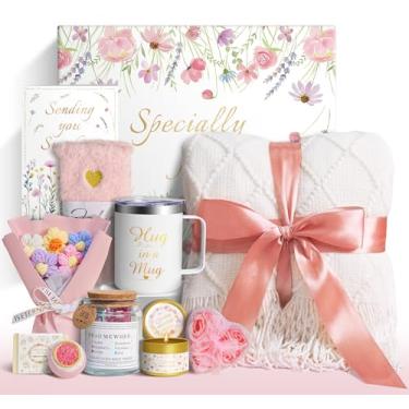 Imagem de Cestas de presente para mulheres, 11 peças de presentes de aniversário exclusivos para mulheres, cestas de presente de autocuidado, agradecimento, bem-estar, simpatia, presentes de amizade