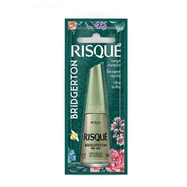 Imagem de Esmalte Verde Risqué Bridgerton Uma Abelha Me Contou Metálico Blister 8ml