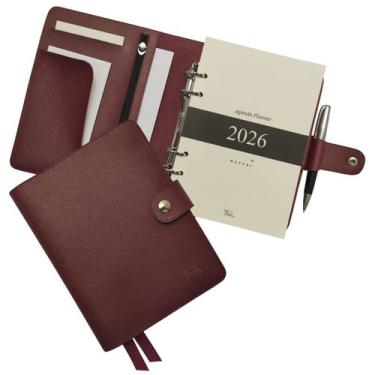 Imagem de Agenda Planner 2026 191-R Personalizada Raffai Couros, Marsala