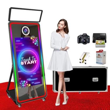 Imagem de Máquina de cabine fotográfica com espelho mágico de 165 cm, máquinas de cabine fotográfica com tela sensível ao toque de 109 cm, mini PC embutido, para aniversário de casamento, aluguel de eventos