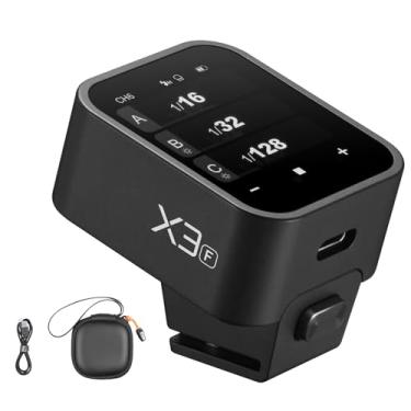 Imagem de Godox Disparador de flash sem fio X3F X3 F X3-F TTL compatível com câmera Fujifilm, transmissor de flash com tela sensível ao toque OLED, bateria de lítio integrada + carregamento rápido