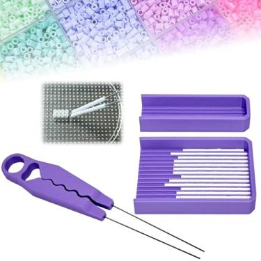 Imagem de Conjunto de pinça e alinhador de agulha dupla Fuse Bead Kit de contas de fusível de 2,6 mm com pinça de agulha dupla, ferramenta de fusível para artesanato eficiente (kit de ferramentas de mini contas
