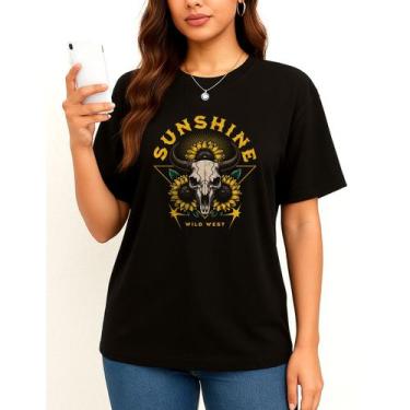 Imagem de Camiseta Sunshine Western Girassol Cowntry Style Feminina - Hipsters, 