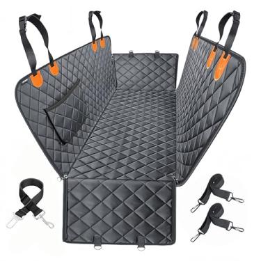 Imagem de Capa de assento de carro para cachorro para banco traseiro, rede resistente para cães com aba lateral, capa de banco traseiro 100% impermeável para animais de estimação, protetor de assento