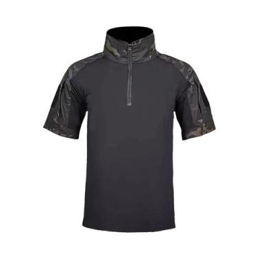 Imagem de Camiseta Tática Masculina de Secagem Rápida - Camuflada, Manga Curta p