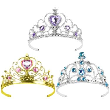 Imagem de BIBUTY Tiara de princesa para meninas, acessórios de fantasia de princesa, coroa de princesa, aniversário, coroa, conjunto de joias de princesa, melhor presente para meninas 3, 4, 5