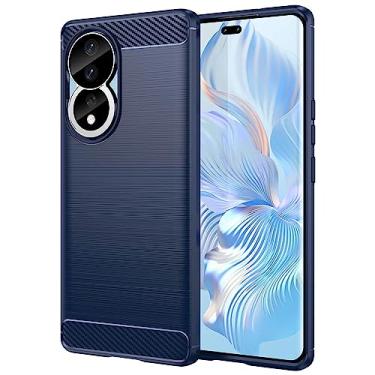 Imagem de IDEWEI Capa para Honor 80 5G, fibra de carbono refinada, anti-queda, anti-impressões digitais, proteção integral. A capa do telemóvel é compatível com Honor 80 5G
