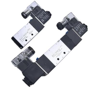 Imagem de 1 peça válvula pneumática série 4V 5/2 5/3 ar eletromagnética AC220V DC24V DC12V controlador de válvulas solenoide 4V210-08 4V220-08 4V330C-10 (4V110-06, AC110V)