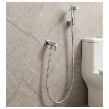 Imagem de Ducha Higiênica Domma Luxo Metal Aço Inoxidável + Abs Completa ¼ Volta Cromado