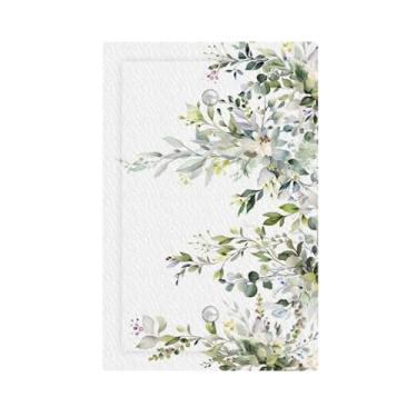 Imagem de VGHOKO Capa decorativa de placa de interruptor com folhas de eucalipto de vegetação minimalista e design floral branco, 1 gangue, sem dispositivo, capas de tomada em branco para parede para decoração