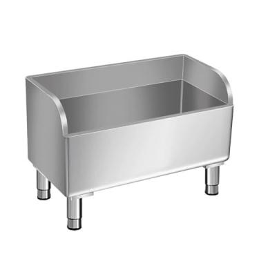 Imagem de CFMAIF Bacia de serviço de esfregão de aço inoxidável, pia interna e externa, pia de lavanderia, para cozinha/restaurante/negócios/garagem (100 cm)