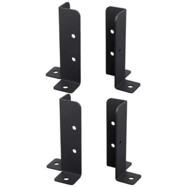 Imagem de 4 peças suportes de pérgola cerca de ferro base âncora suporte de corrimão varanda jardim kit de instalação suporte caixa de correio