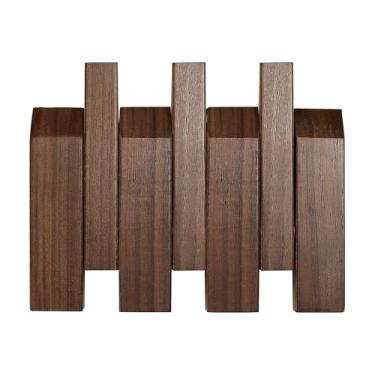 Imagem de Evionlin Cabide inclinado de madeira de nogueira montado na parede com 3 ganchos para banheiro, quarto ou entrada